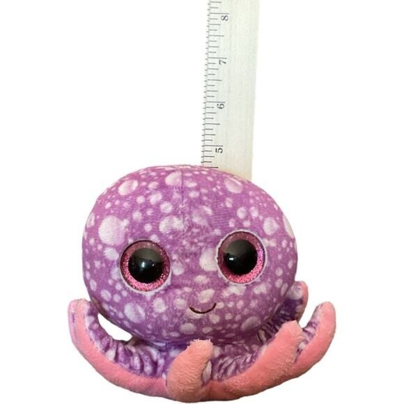 Ty Beanie Boos Octopus Plush Toy With Big Eyes & Spotted Pattern - Picture 7 of 7